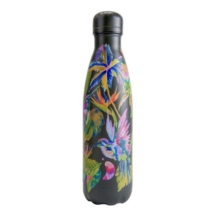 Termos Chilly's Tropical Midnight Jungle 750ml, 24 ore rece, 12 ore cald, inox 304