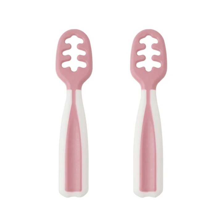 Set articole hranire bebelusi Kiokids, roz, 2 buc, 6 luni+