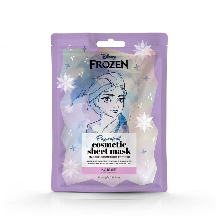 Masca de frumusete pentru copii Mad Beauty Frozen Elsa 25ml, cu extract de fructe, hidratanta