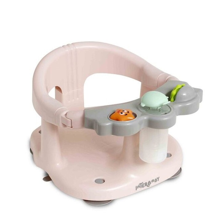 Scaun de baie pentru bebelusi Interbaby cu suporturi, roz, 0-3 ani