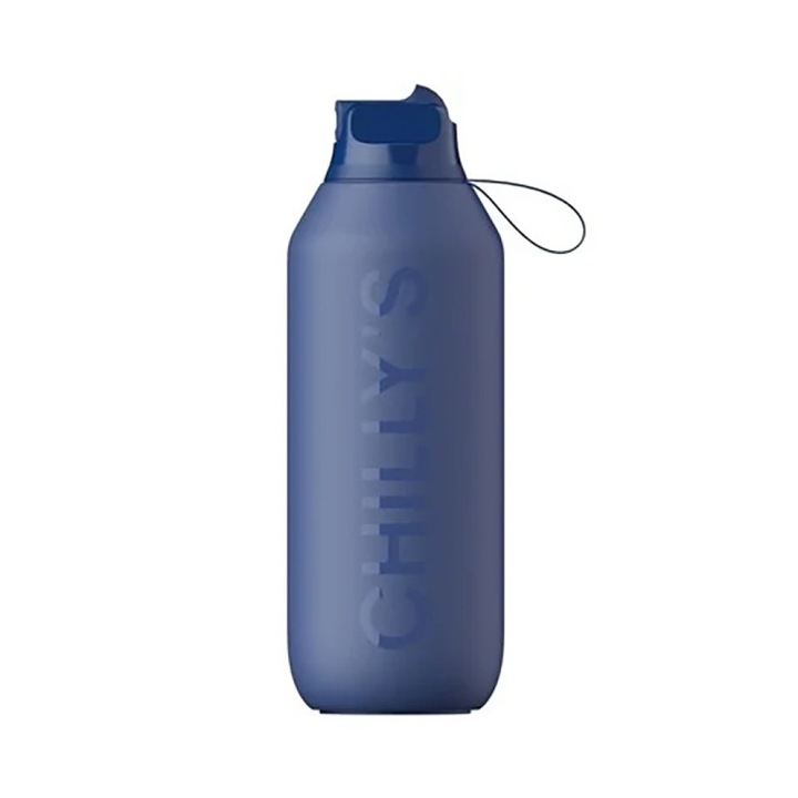 Termos Chilly's Series 2 Flip, 500ml, albastru, antimikrobiat, inox