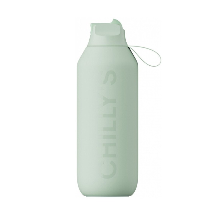 Termos Chilly's Series 2 Flip 500ml, verde lichen, inox, antimikrobiac