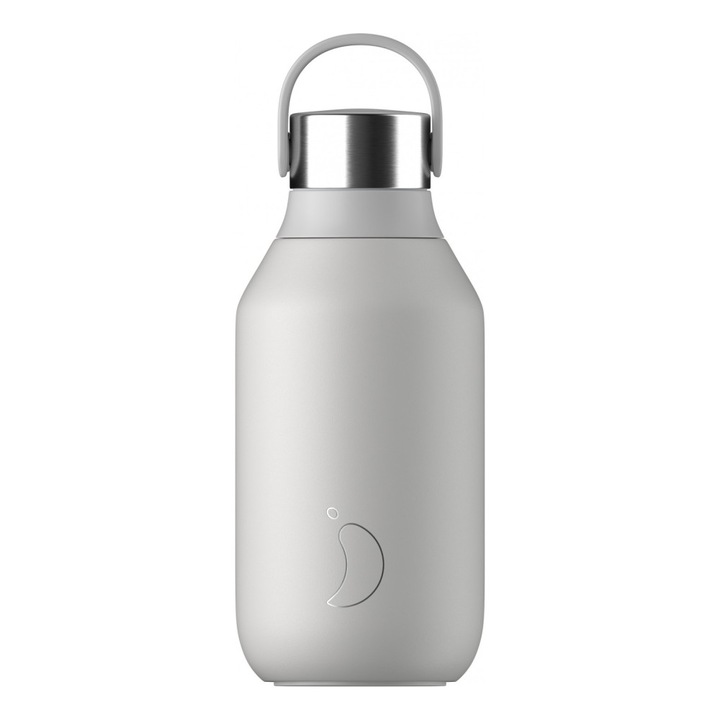 Termos Chilly's Series 2 350ml Gri Granit, 24 ore rece, 12 ore cald, antimikrobiak, fara BPA