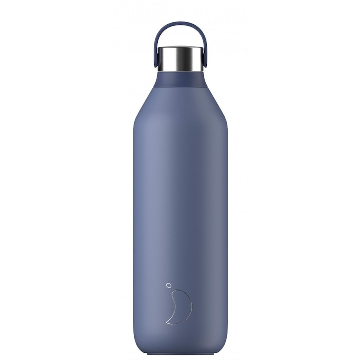 Termos Chilly's Series 2 1L Albastru Balena, 24 ore rece, 12 ore cald