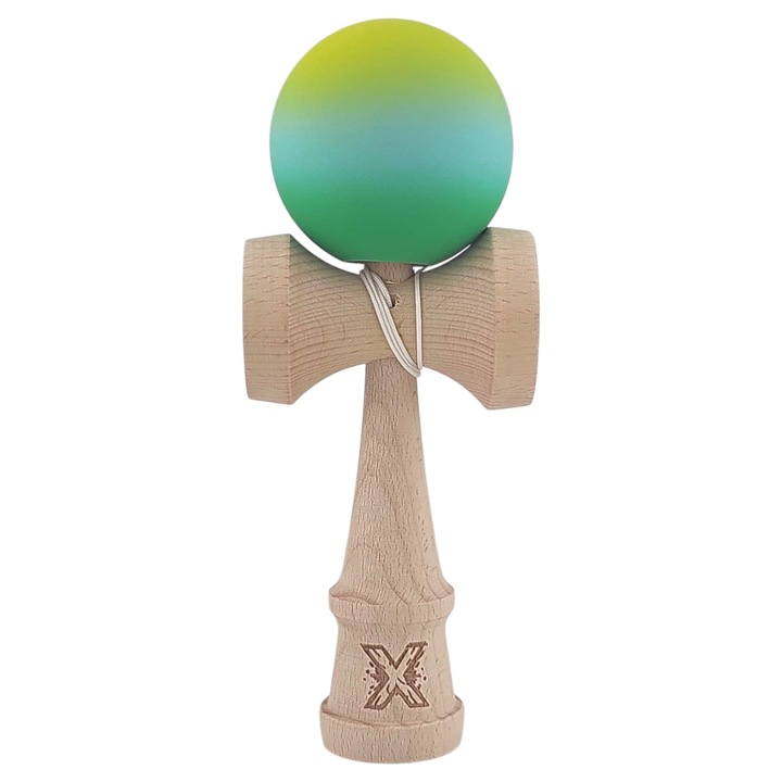Kendama, Profesionala, Lemn, Rubber Grip, 18cm, Multicolor