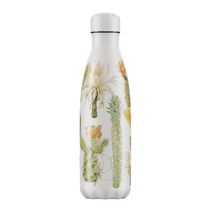 Termos Chilly's Botanical Cacti 500ml, 24 ore rece, 12 ore cald, inox, 26x7cm