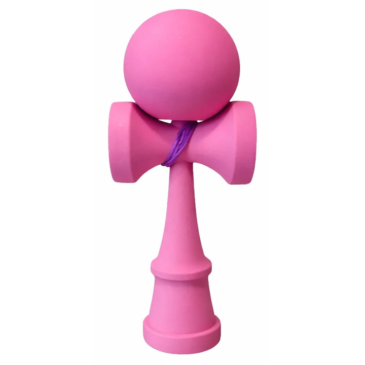 Kendama, roz, lemn, 3 straturi de vopsea, pentru băieți, 3-14 ani