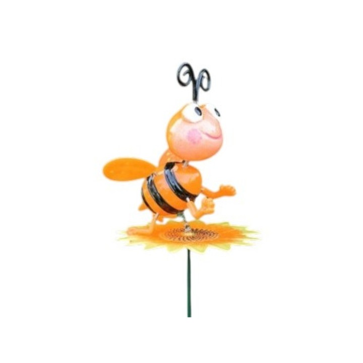 Morisca de Vant cu Bat, Albinuta Portocalie, Plastic, 13x9x10 cm