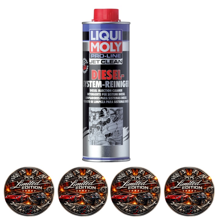Aditiv curățare injectie diesel Liqui Moly Pro-Line JetClean, 1 L, set 4 stickere auto