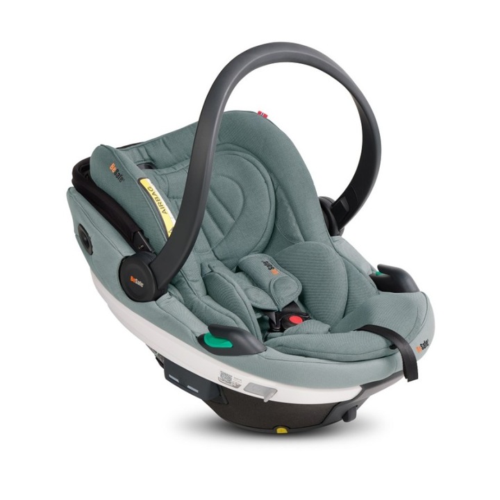 Scaun auto copii BeSafe Go Beyond 0-13kg, Sea Green Melange, sistem de prindere ISOFIX, functie Active lay flat, 66x44x59cm