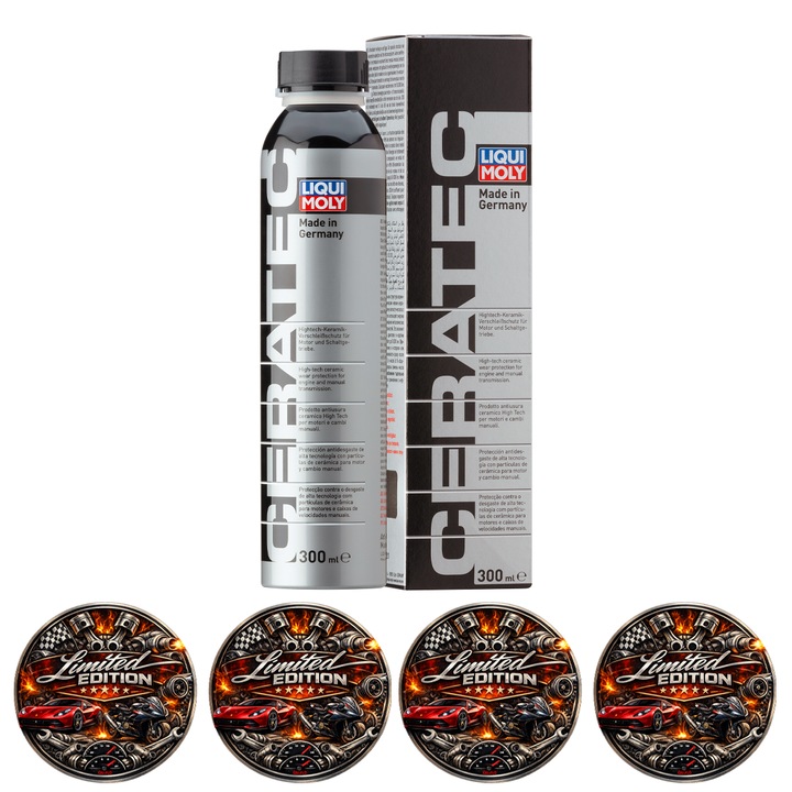 Aditiv ceramic motor Liqui Moly Cera Tec, 300 ml, set 4 stickere auto