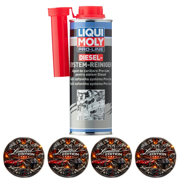 Aditiv curățare sistem diesel Liqui Moly Pro-Line, 500 ml, set 4 stickere auto