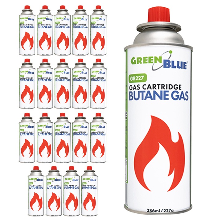 Cartușe de gaz GreenBlue set 20 buc, 227 g, butan, -10°C la +40°C