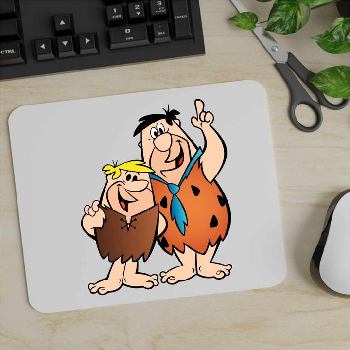 Gaming egérpad Familia Flintstone Fred Barney Epoca de Piatra, 21x19cm