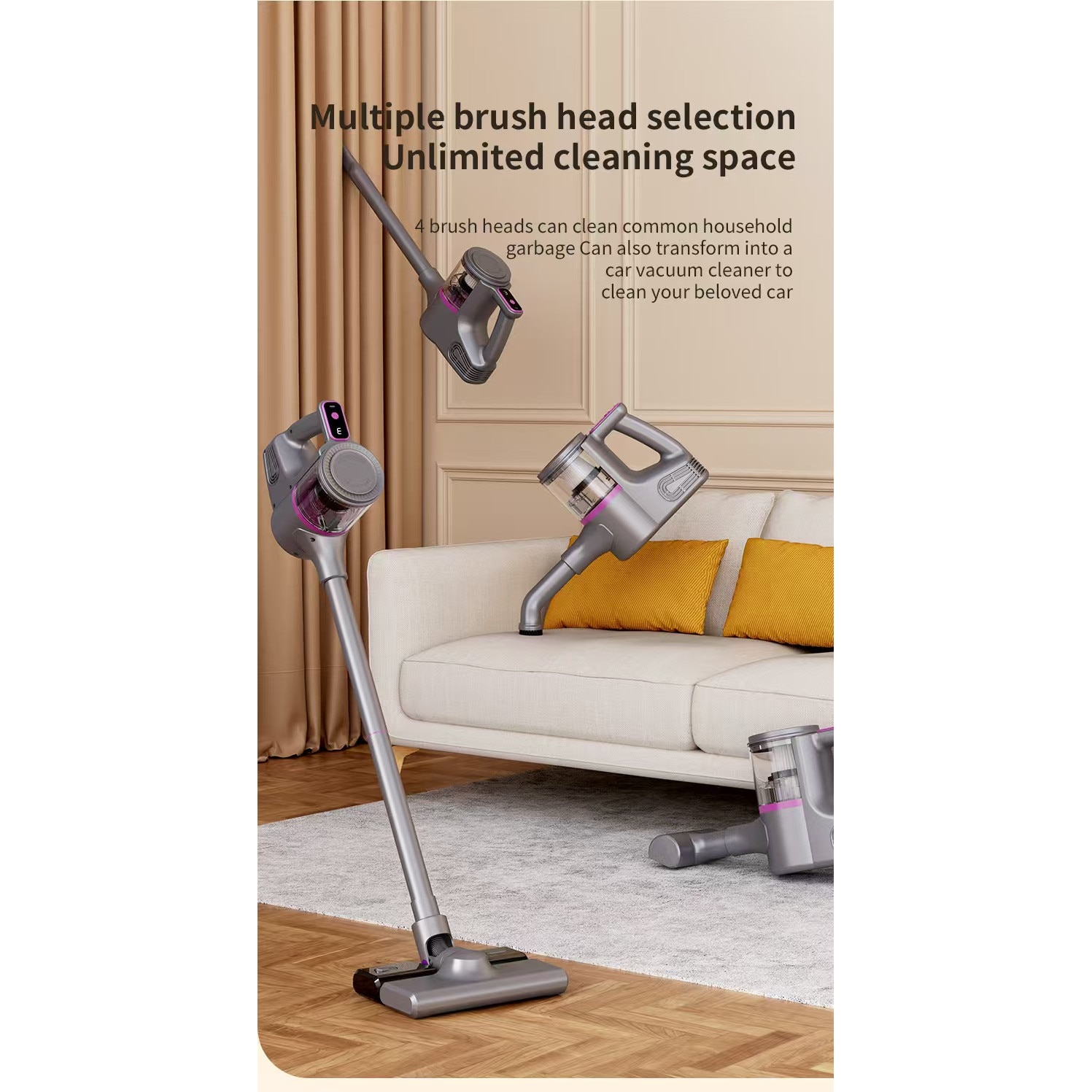 4-in-1 aspirator pentru a elimina acarieni multi-functionale / handheld / bar 2-in-1, o masina pentru a realiza intreaga camera curat