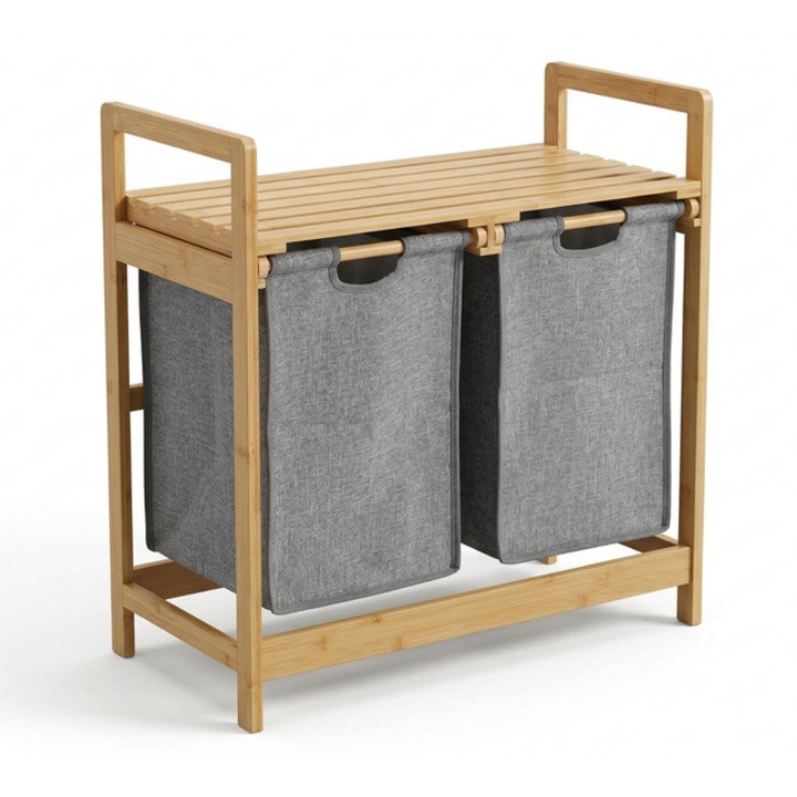 Cos de rufe dublu, din bambus TELA, 70 l
