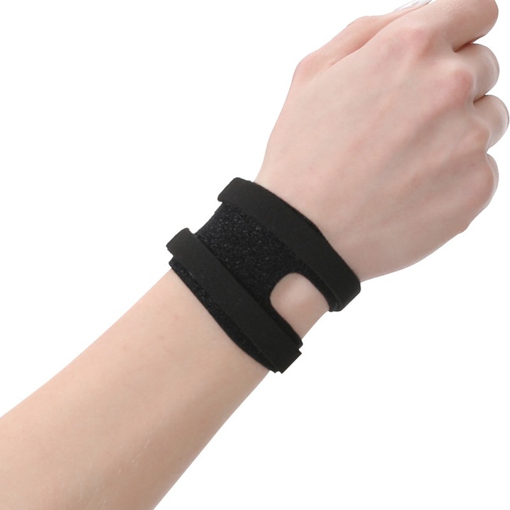 Csuklószorító, csuklósérülésekre javallott, ORBER, jobb kéz, sport és fitnesz, rugalmas kötszer, csuklóínvédelem, nejlonból, 15 × 10 × 1 cm, fekete