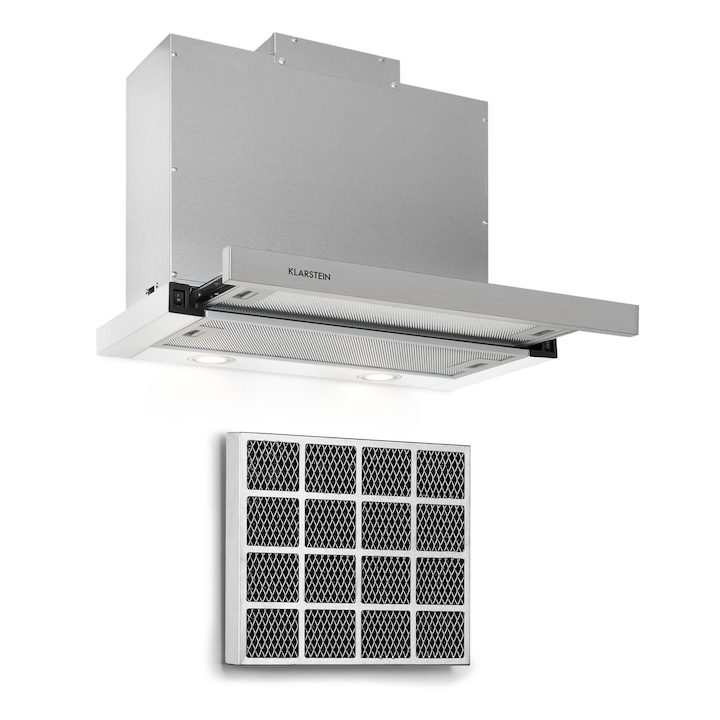 Klarstein, Flashline 60 Hota De Bucatarie, A++, 524 M³/H, 3 Trepte, Touch Control, Silentioasa, Led, Evacuare/Recirculare, 100 W