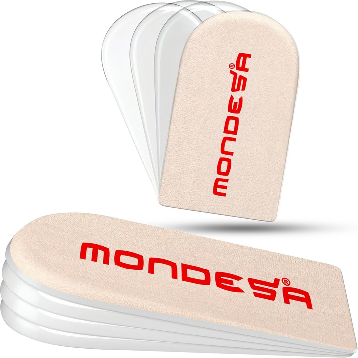 Set 2 Branturi Ortopedice Inaltatoare MONDESA®, Talonete Ortopedice cu Gel pentru Picioare Obosite, Platfus si Pinteni calcaneeni, Suport Plantar si Calcai, Inaltime Ajustabila 0.5-1.5cm Marimea 40-45