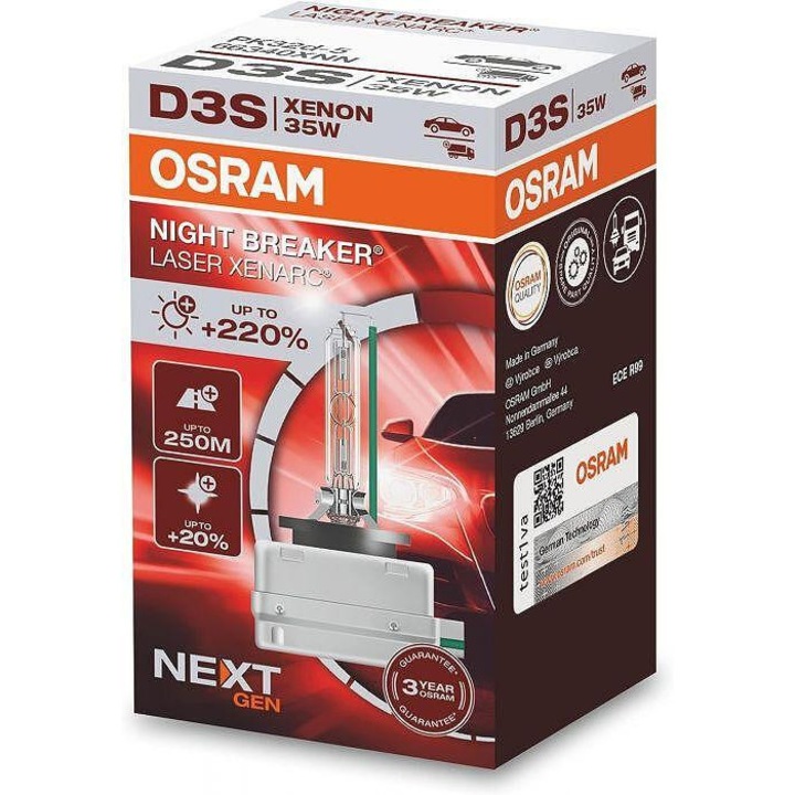 Xenon Крушка D3S 35W AC Osram Xenarc Night Breaker Laser Next Gen +220%