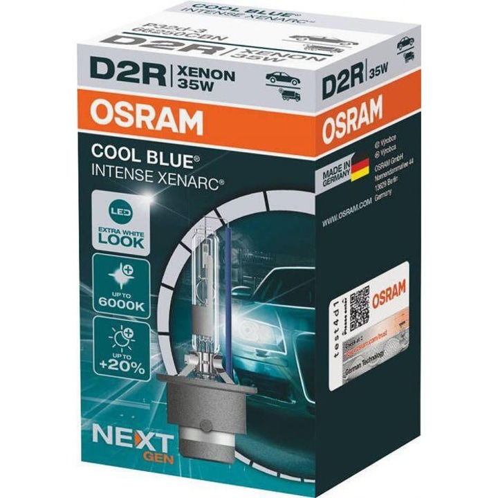 Xenon Крушка D2R 35W AC Osram Xenarc Cool Blue Intense Next Gen +20%