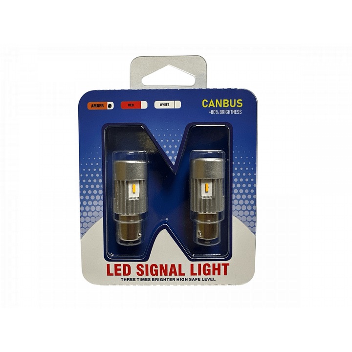 RayTech 2 db LED CANBUS PY21W típusú narancssárga izzó készlet, 12V BAY15s