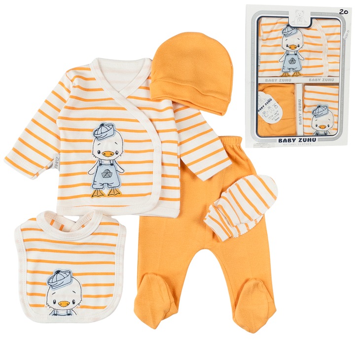 Set 5 Piese Nou-Nascuti, model cu Ratusca 62 CM