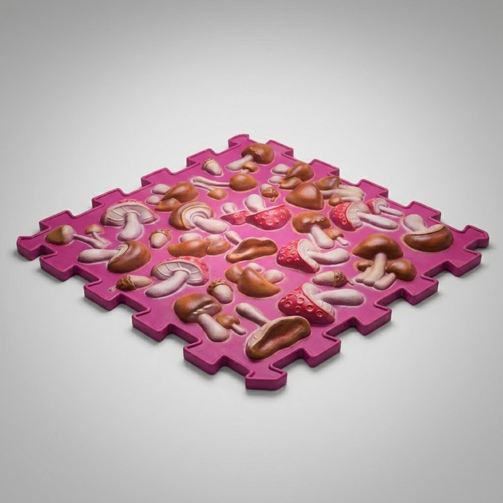Ортопедична постелка FONIX, модел Гъби, розова, 26x26 см, хипоалергенна, за кинезитерапия