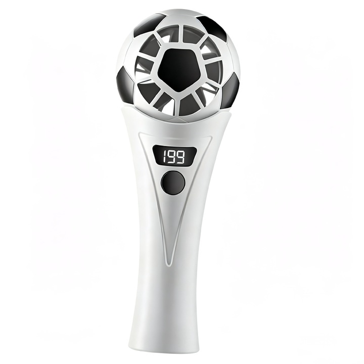 Fan portabil pentru Cupa Mondiala de Fotbal, 2026，Ventilator de mana, mini ventilator electric, ventilator USB cu 5 viteze, mini ventilator de mana reincarcabil pentru calatorii, birou, acasa, alb