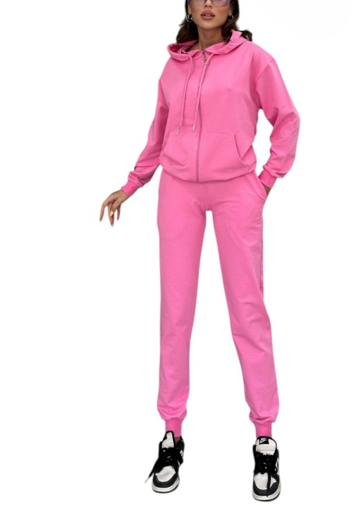 Trening dama, roz deschis, bumbac, XL INTL, 2 piese