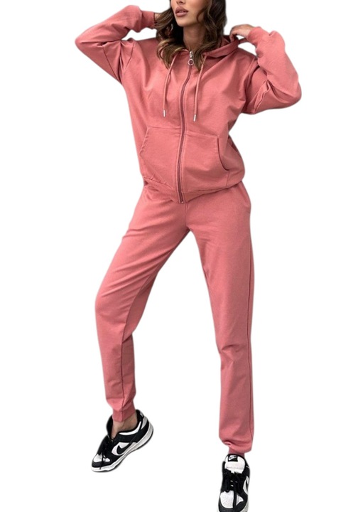 Trening dama, roz inchis, bumbac, doua piese, XL INTL