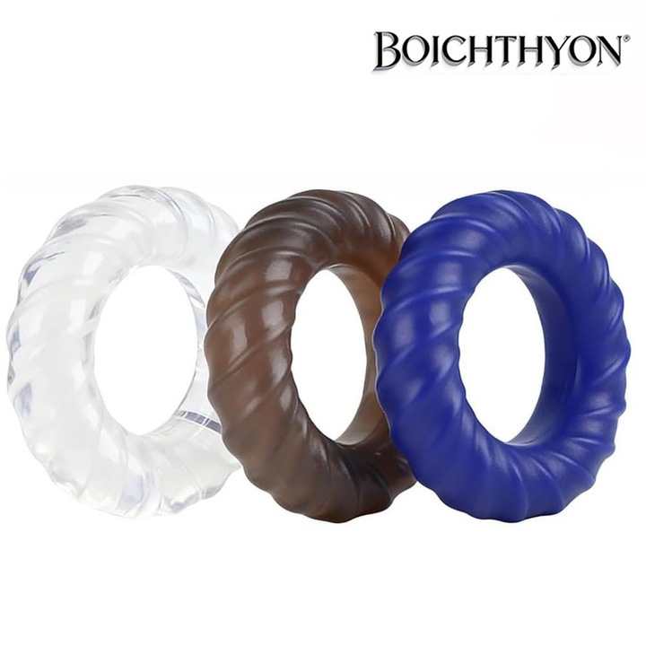 Boichthyon® 3 darabos péniszgyűrű szett – Szilikonból készült. Ez a szexuális segédeszköz arra készült, hogy segítse a férfiakat szexuális teljesítményük javításában; vízálló és feszességet biztosító hatást nyújt.