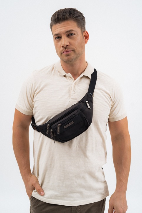 budmil férfi övtáska, AMOLDO26, Fekete