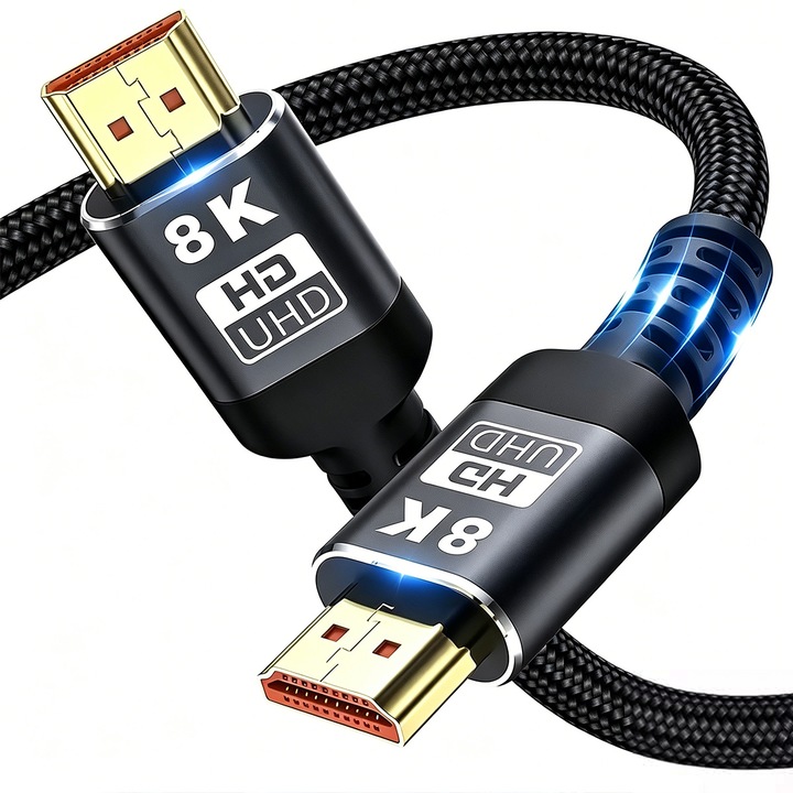 Tanúsított HDMI 2.1 kábel, 8K@60Hz, 4K@120Hz, 48Gbps, 2m