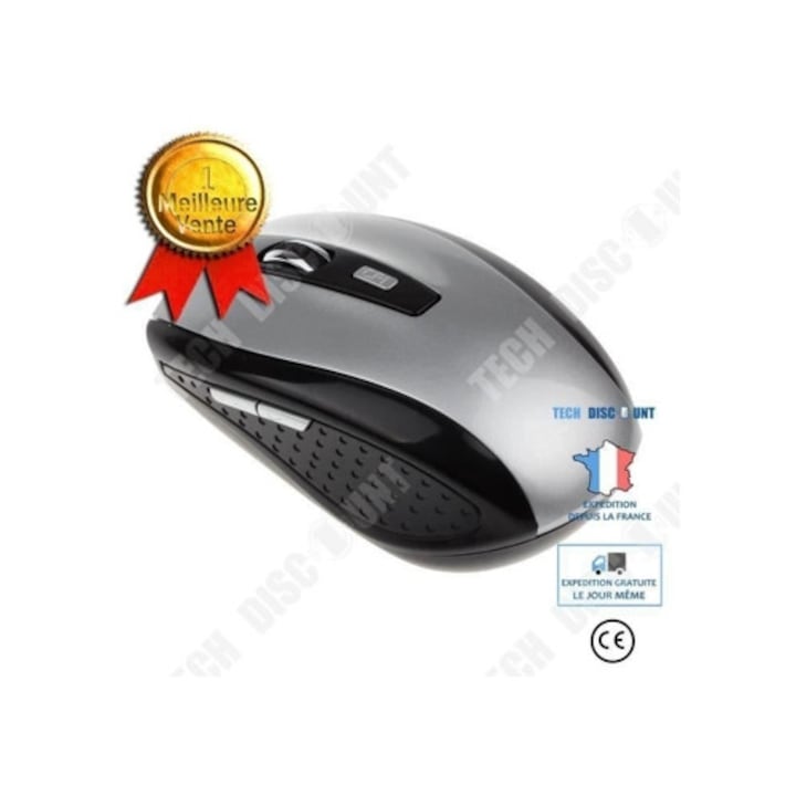 2.4G vezeték nélküli hordozható gamer egér, szürke