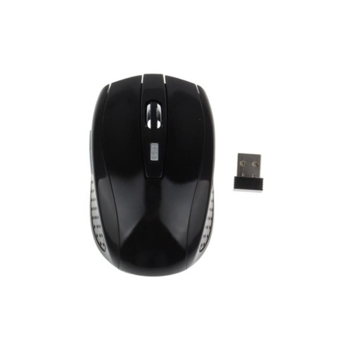 2.4G vezeték nélküli hordozható egér, fekete, gamer notebook PC-hez