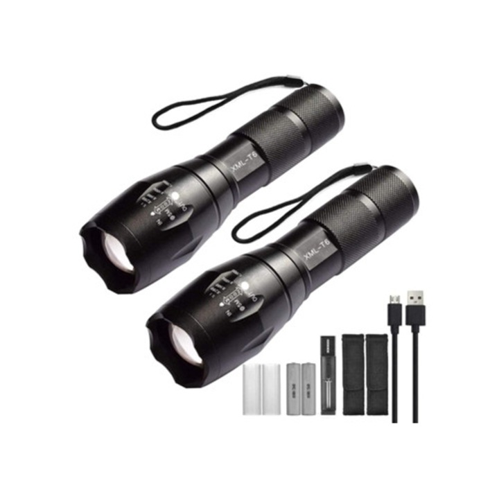 Lanterna tactica, design impermeabil, constructie de grad militar, moduri multiple de iluminare, super luminoasa