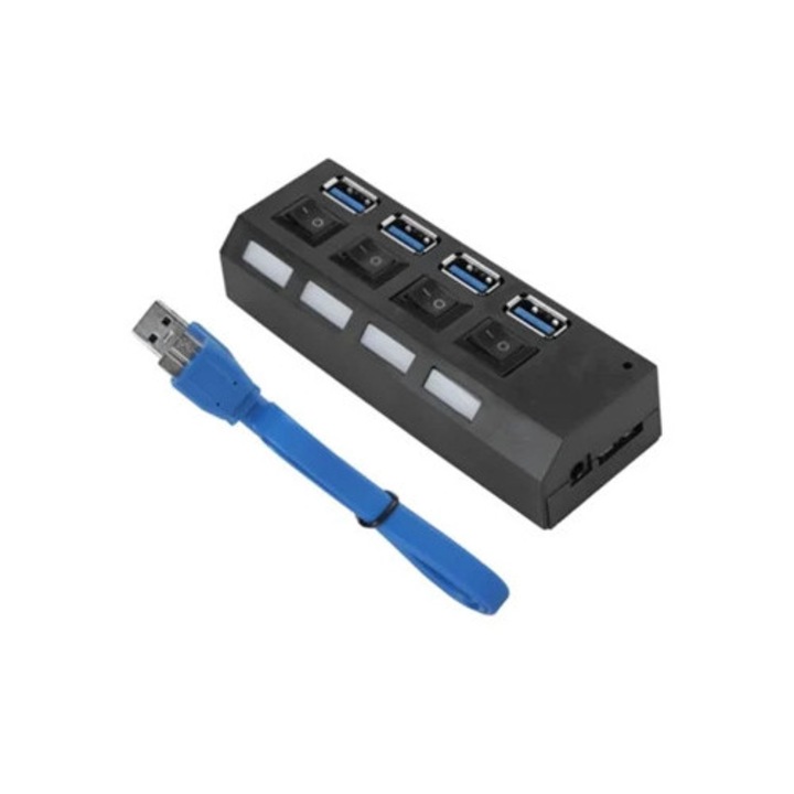 USB 3.0 elosztó 4 porttal és tápellátással