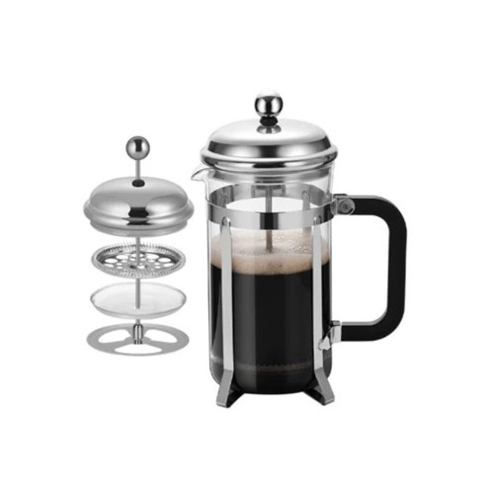 Cafetiere French Press, 1000ml, filtru din otel inoxidabil, maner fara BPA