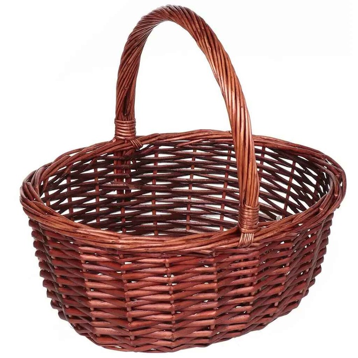 Cos de rachita impletit, design traditional rustic, 26 x 20 x 10 cm