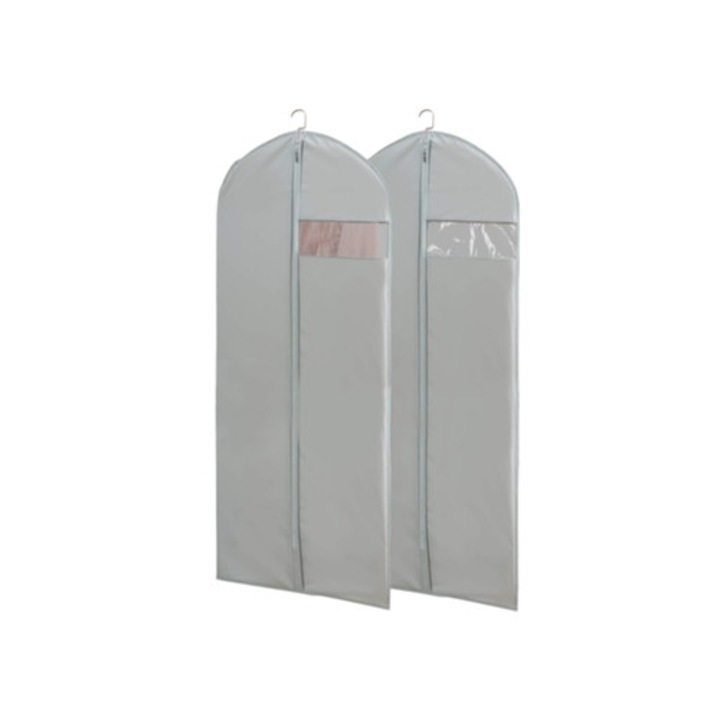 2 db ruharendező készlet, 65 darabos, átlátszó zsebekkel, szürke