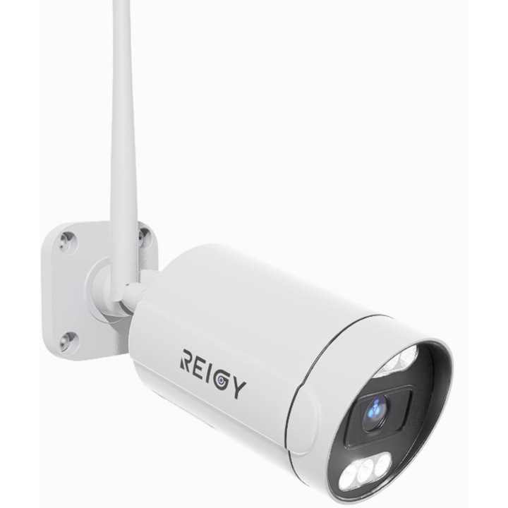 REIGY Wi-Fi Камера за Наблюдение 5MP, 1920P Безжична CCTV Съвместима с REIGY NVR, Метален Корпус IP66, Двупосочно Аудио, За Външно/Вътрешно Ползване, Сензор за Движение, Нощно Виждане