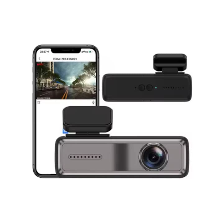 Camera Auto DVR Full HD 1080P Mini cu Kit Alimentare Directa Inclus, G-Sensor, Vedere Nocturna, Loop Recording, Unghi Larg 160°, Ecran LCD, Suport Card MicroSD, Alimentare Directa