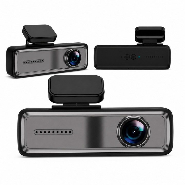 Camera Auto DVR Full HD 1080P Mini cu Kit Alimentare Directa Inclus, G-Sensor, Vedere Nocturna, Loop Recording, Unghi Larg 160°, Ecran LCD, Suport Card MicroSD, Alimentare Directa