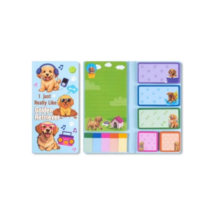 Öntapadós jegyzettömb készlet 550 lappal, Golden Retriever