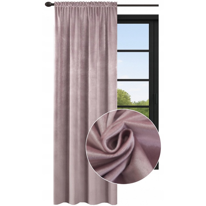 Draperie Gata Facuta, Now-Art, 140x240cm, Catifea Velur, Roz