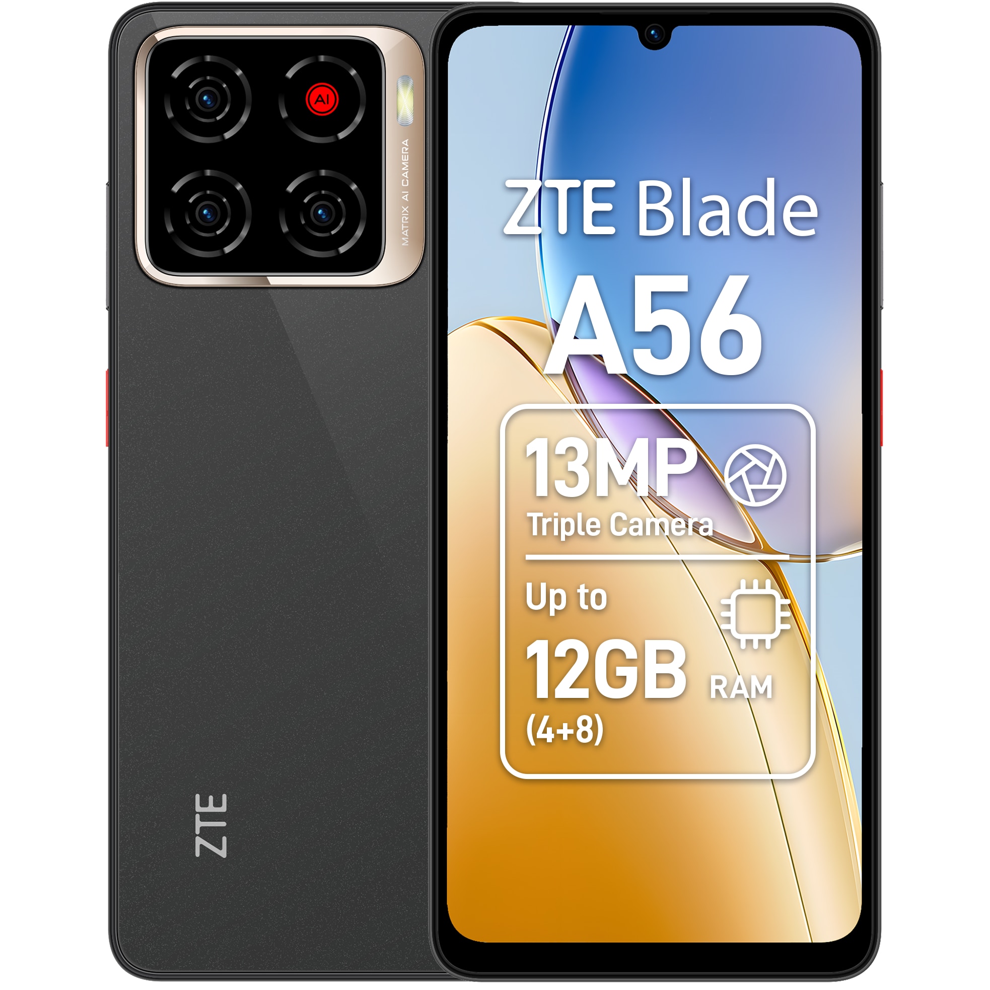 s828s202004様 Telefon mobil ZTE Blade A56, 128GB, 4GB, Dual SIM, Celestial Black
