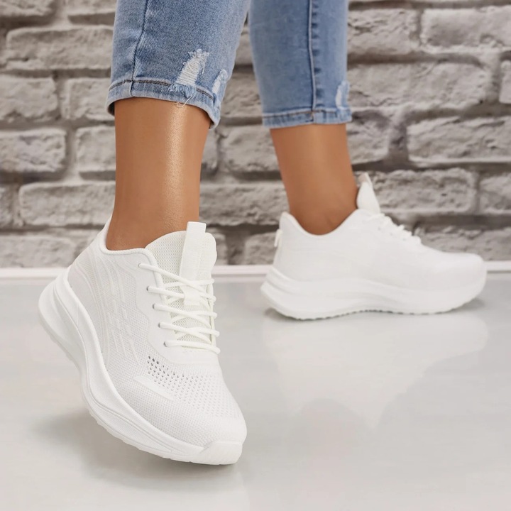 Adidasi dama Albi din Textil Xarya, Alb