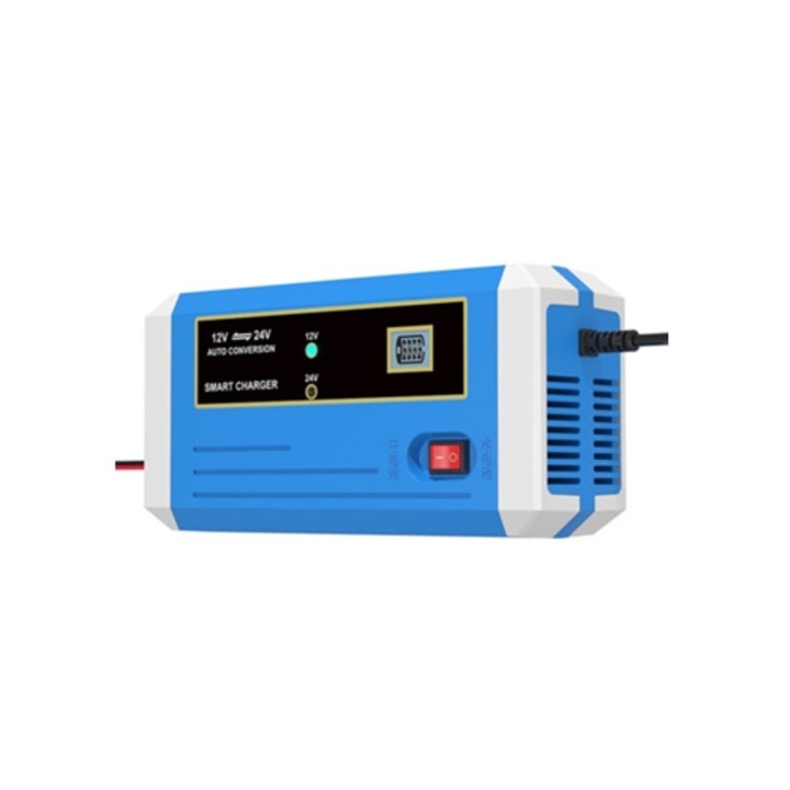Зарядно за акумулатор за мотоциклети, 12V/24V, 10A, напълно автоматично, интелигентно