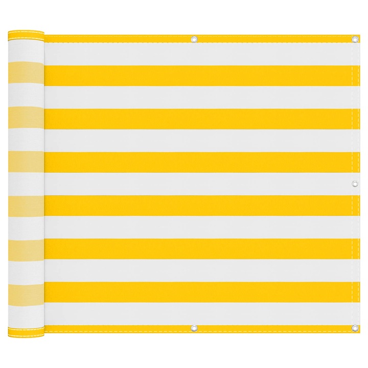 Ecran de balcon vidaXL, Galben si alb 100 x 200 cm Material Oxford
